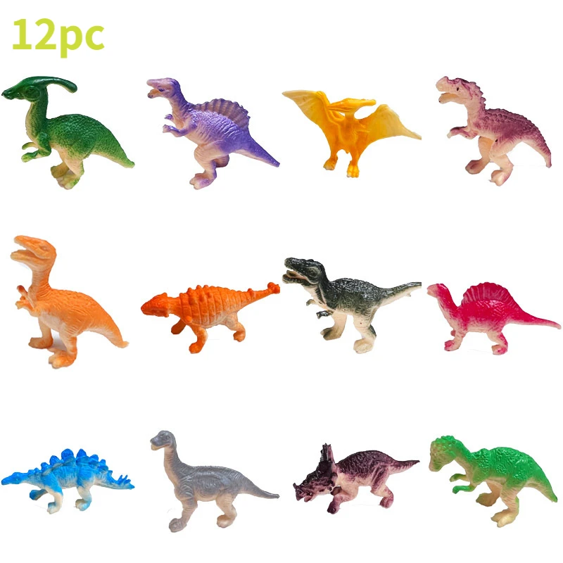 

12pc/lot Simulation Dinosaur Model Toy Movable Jaw Allosaurus Dinosaur Model Ornament Dinosaur Collection Animals Model Kid Gift