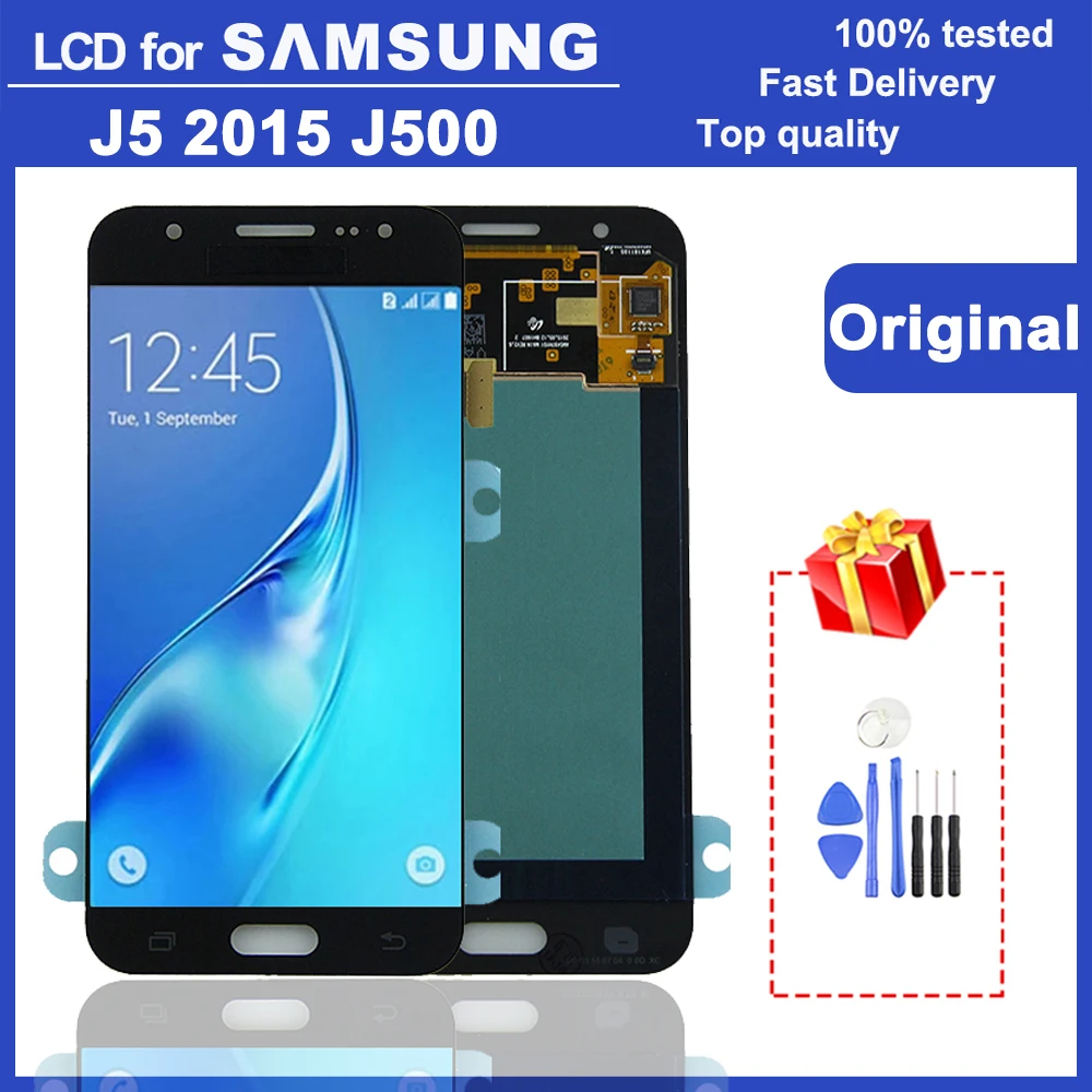 Оригинальный дисплей Super AMOLED 5 0 дюйма SM-J500F LCD для Samsung Galaxy J5 2015 J500 J500F J500H цифровой
