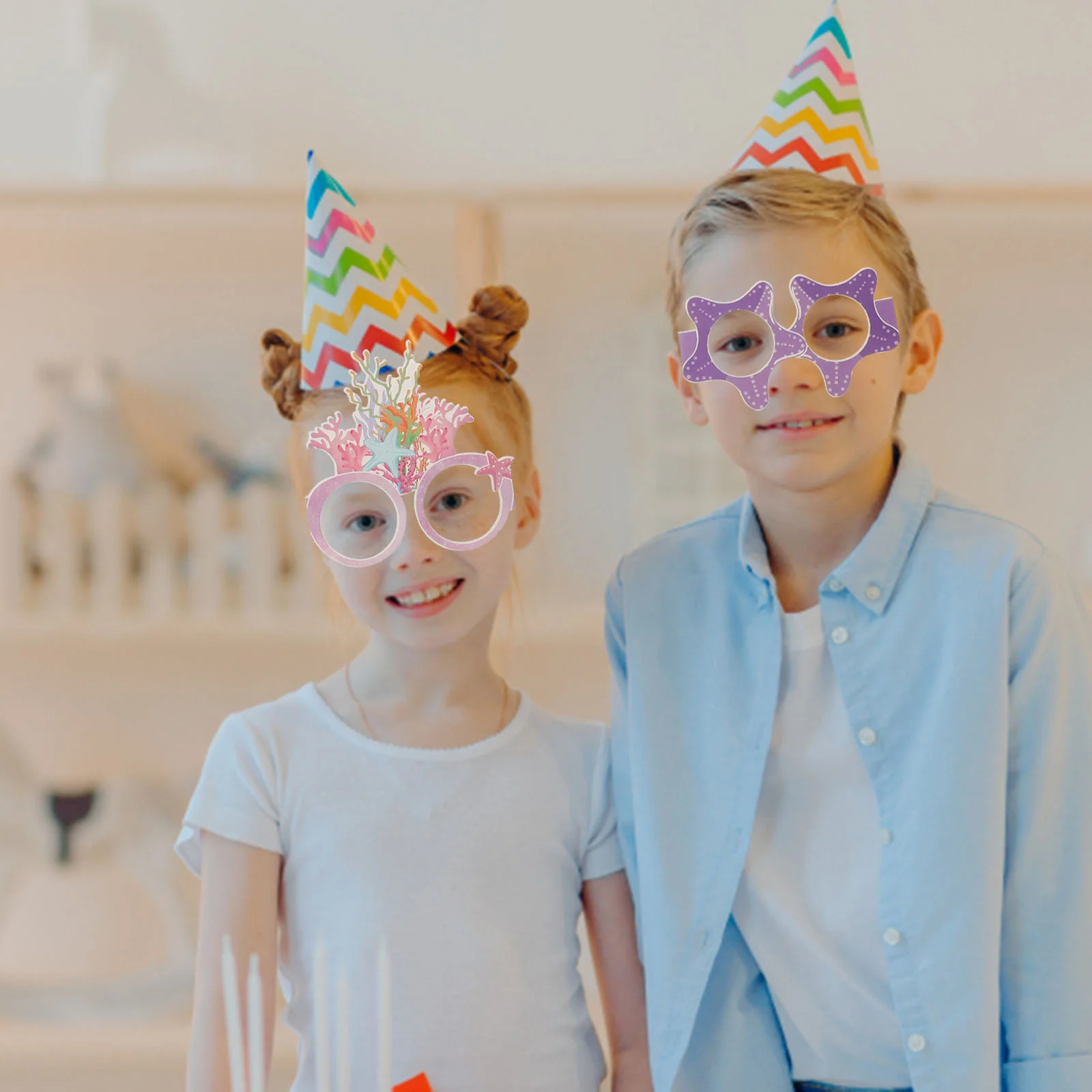 

12pcs Party Glasses Funny Paper Eyeglasses Costume Party Sunglasses Eyewear Summer Beach Photo Booth Props for Birthday Party
