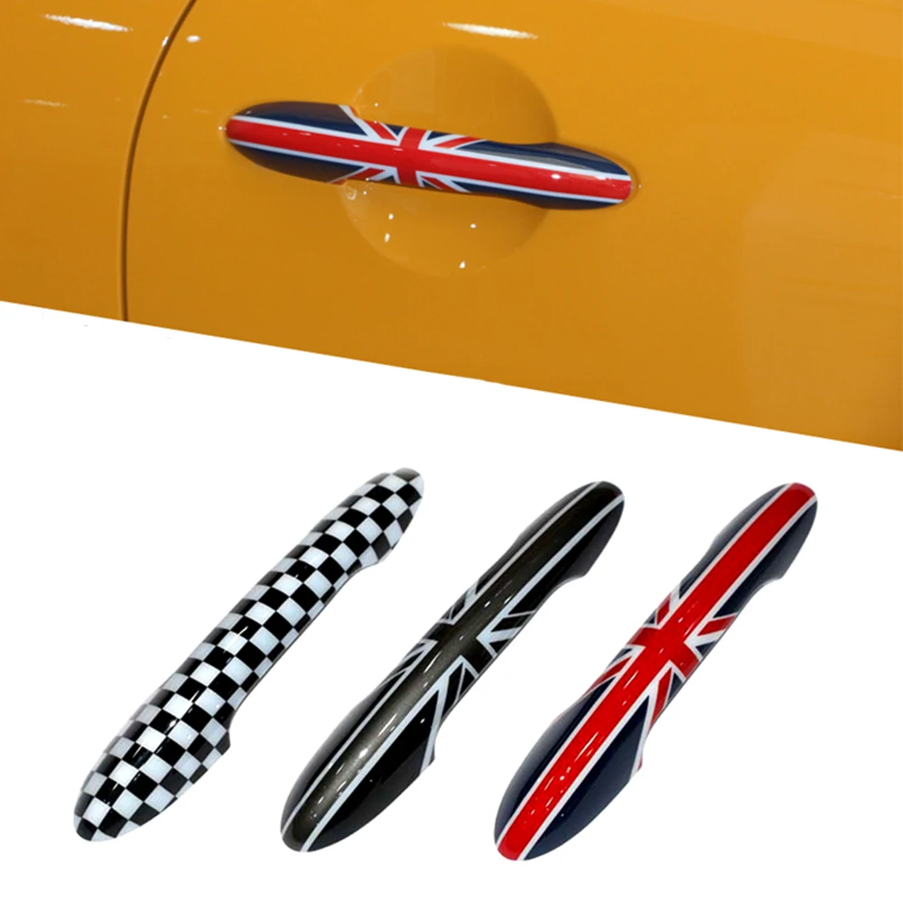 

2Pcs Union Jack Door Handle Knob Sticker Cover Case Shell Housing For Mini Cooper One S Hatchback F56 JCW F57 Car Accessories