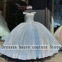 romantic off the shoulder ball gown quinceanera dresses 2022 sweetheart beaded sweet 15 16 dress birthday party wear