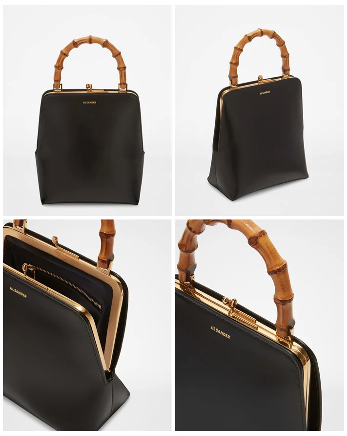 

Jil Sander Goji Frame Small Bamboo Bag Luxury Designer Handbag Genuine Leather Advanced Texture Tote Bag Women Shoulder Bag