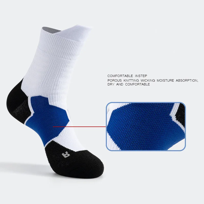 3Pair Basketball Socks Outdoor Sports Gym Elite Thick Sports Socks Non-slip Durable Skateboard Towel Bottom Socks Stocking