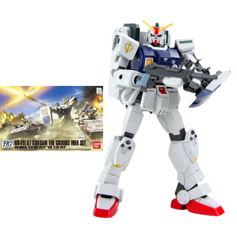 

Bandai Original Gundam Model Kit Anime Figure HG 1/144 RX-79 G THE GROUND SET Action Figures Toys Collectible Gifts for Children
