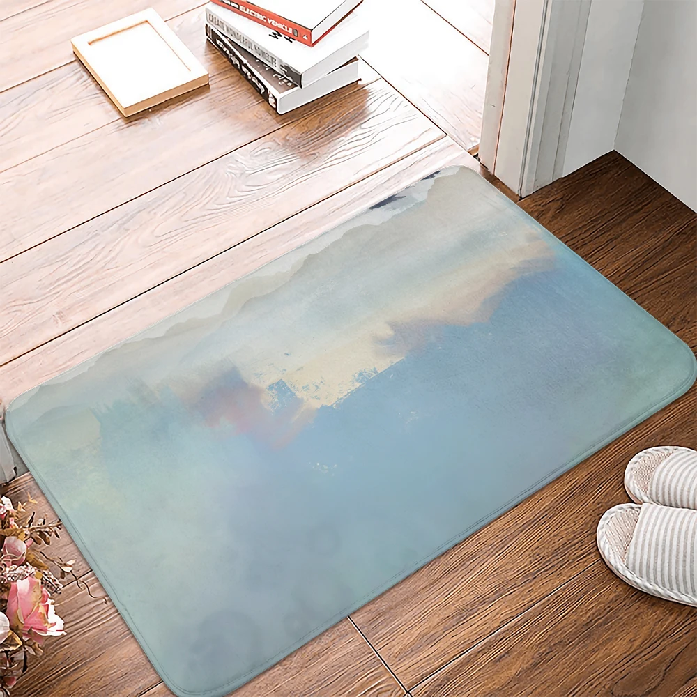 

Blue Oil Painting Texture Doormat Entrance Floor Mat Home Bathroom Door Mat Kitchen Rugs Living Room Carpet Entrance door mat