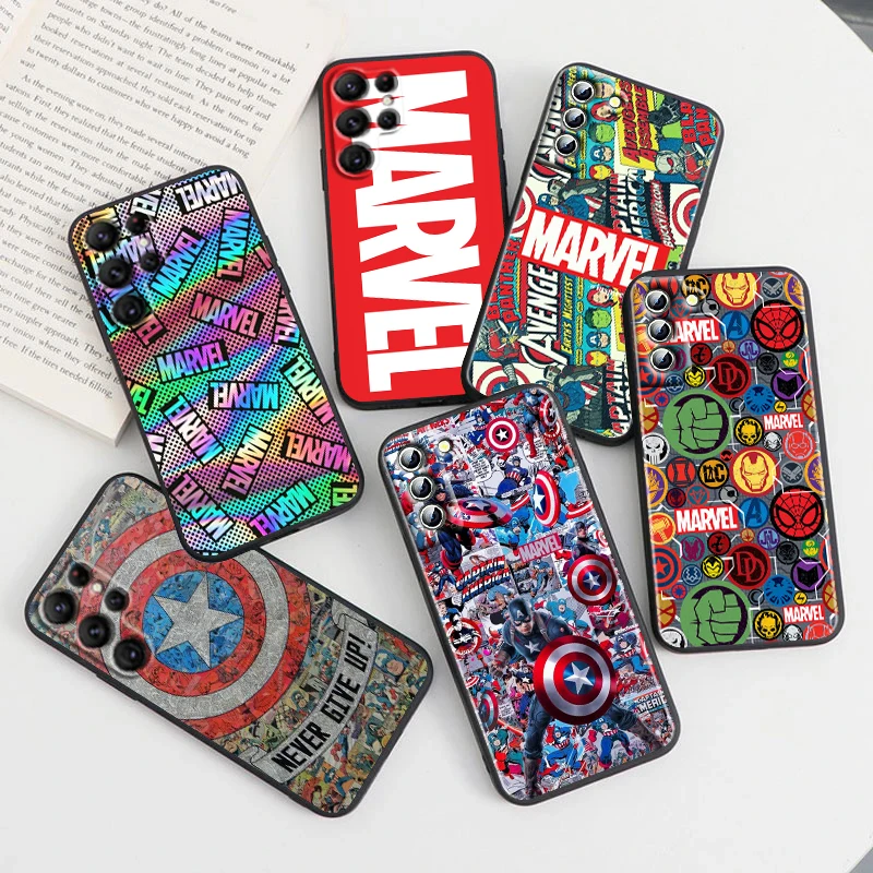 

Marvel Avengers Hero For Samsung Galaxy S23 S22 S21 S20 Ultra Plus Pro S10 S9 S8 S7 4G 5G Silicone Soft Black Phone Case Fundas