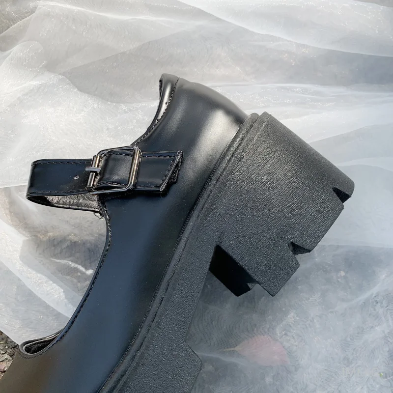 Women Mary Jane Shoes Woman Vintage Girls High Heel Platform Lolita Shoes Japanese Style College Student Shoes Big Size 43 Pumps
