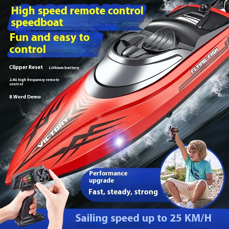 Скоростная гоночная лодка с фонарями и автоматическим наполнением скоростная