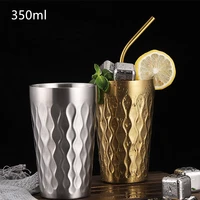 304 stainless steel double layer water cup creative juice cup restaurant anti fall large capacity beer cup tea cup