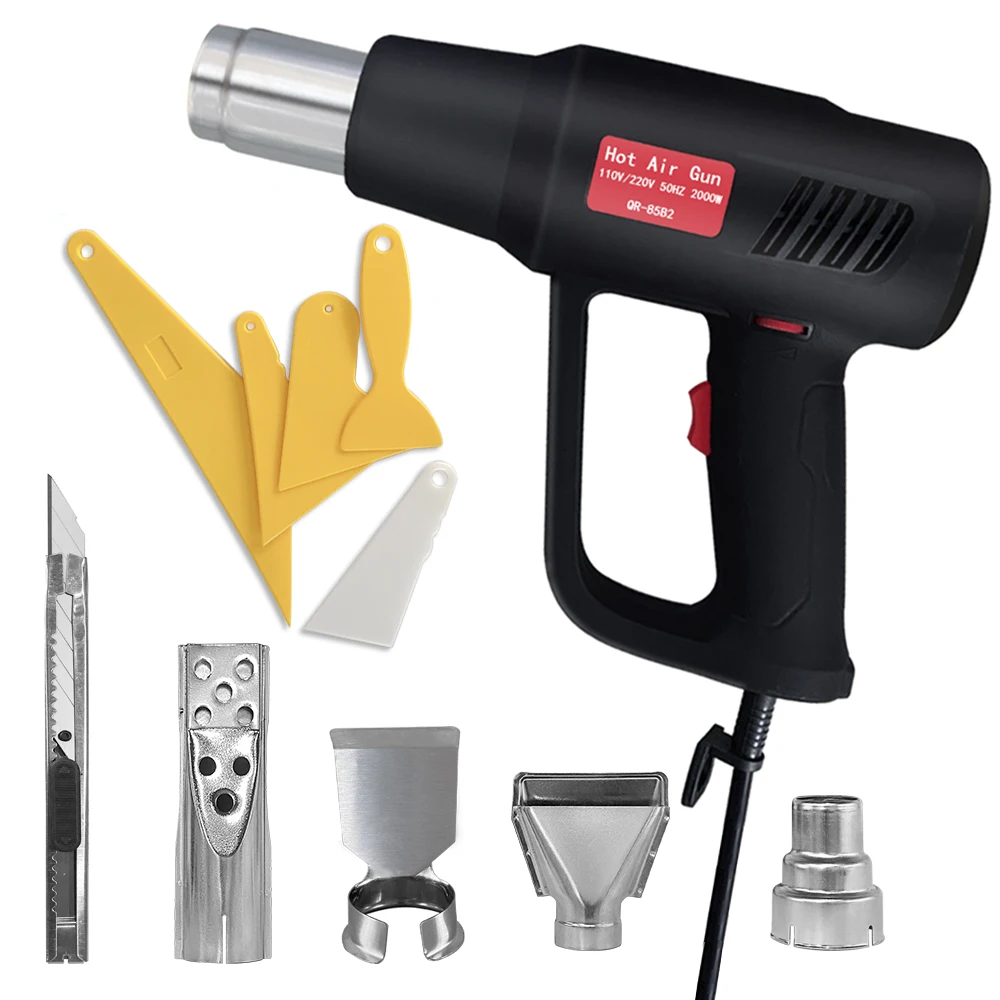 

2000W Electric Hot Air Gun 220V Industrial Dual Wind speed Temperature controlled Building Hair Dryer Heat Gun Nozzle