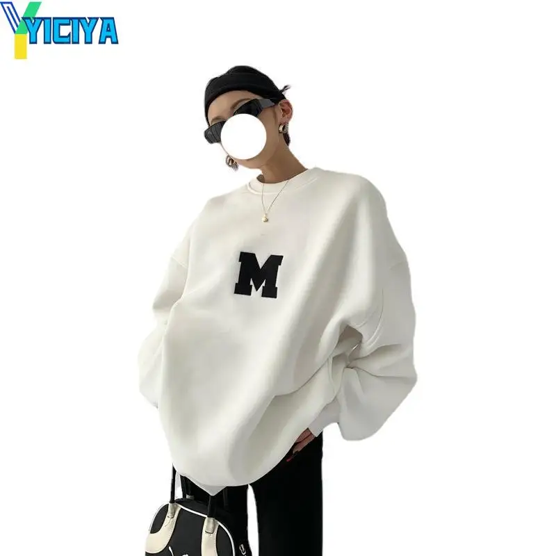 YICIYA letter Print Hoodies Casual Sweatshirt Japanese Streetwear Pullover Fashion Harajuku Men Women Oversized Tops y2k clothes