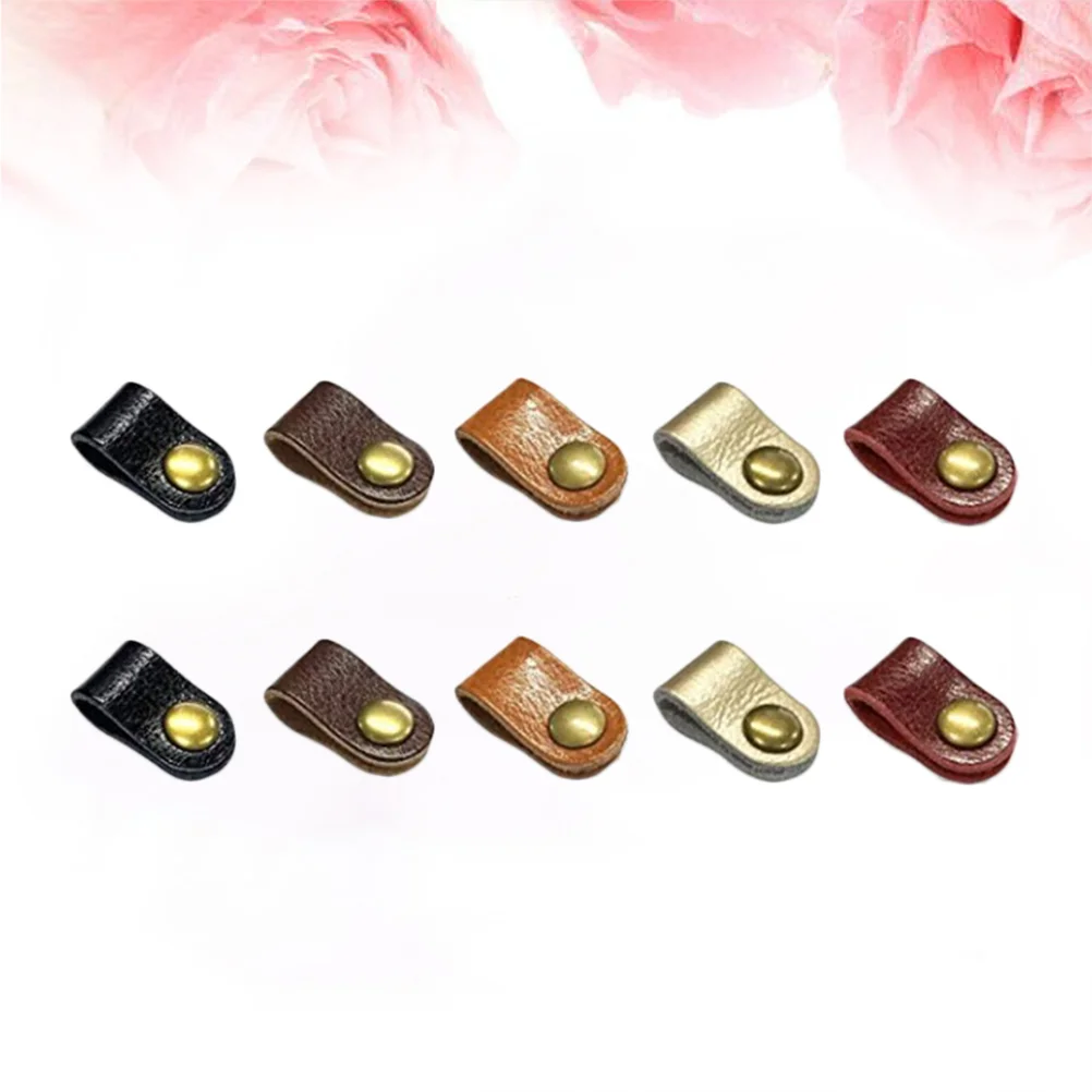

10pcs Universal Leather Earphone Cable Straps Wire Ties Management Cord Keeper Straps Organizer Holder Mixed Colors