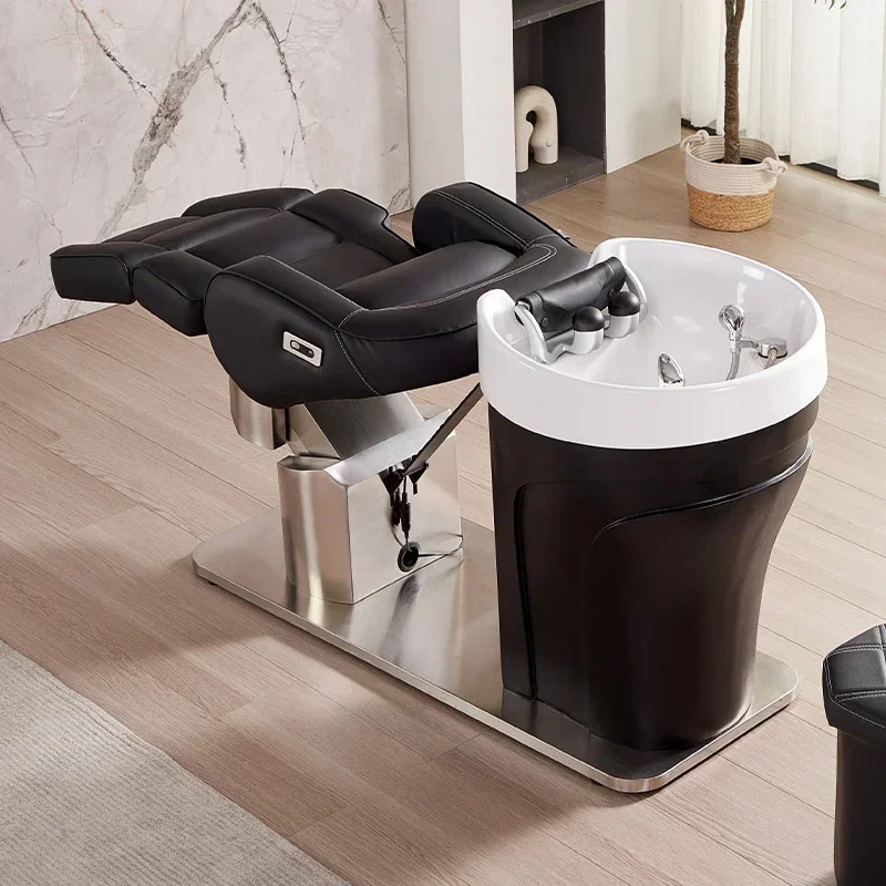 Electric adjustable lift salon Barber hair wash chair shampoo bowl sink bed