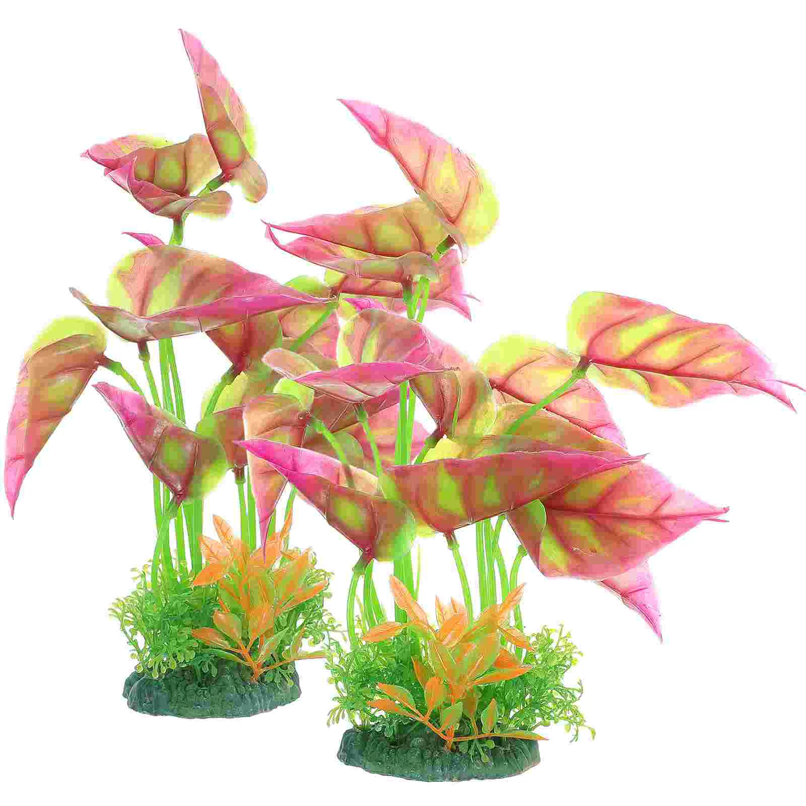 

2Pcs Lifelike Faux Tank Decor Aquarium Plants Artificial Fish Tank Decorations
