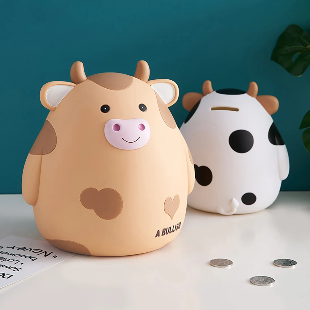 

Vinyl Anime Piggy Bank Animal Figure Home Decoration Accessories Cow Model Money Bank For Kids Saving Box Childern Birthday Gift
