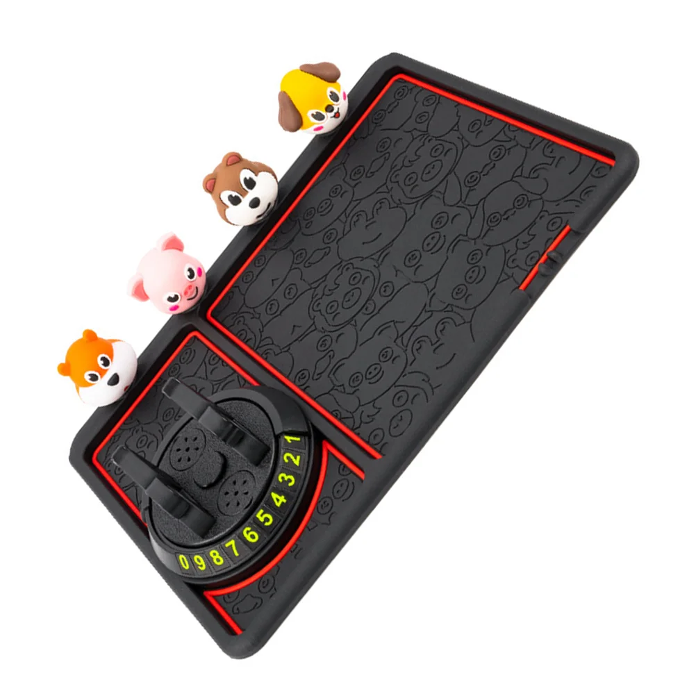 

Car Dashboard Pad Mat Anti Number Parking Non Interior Cell Holder Sign Rack Temporary Plate Stand Skid Round Instrument Storage