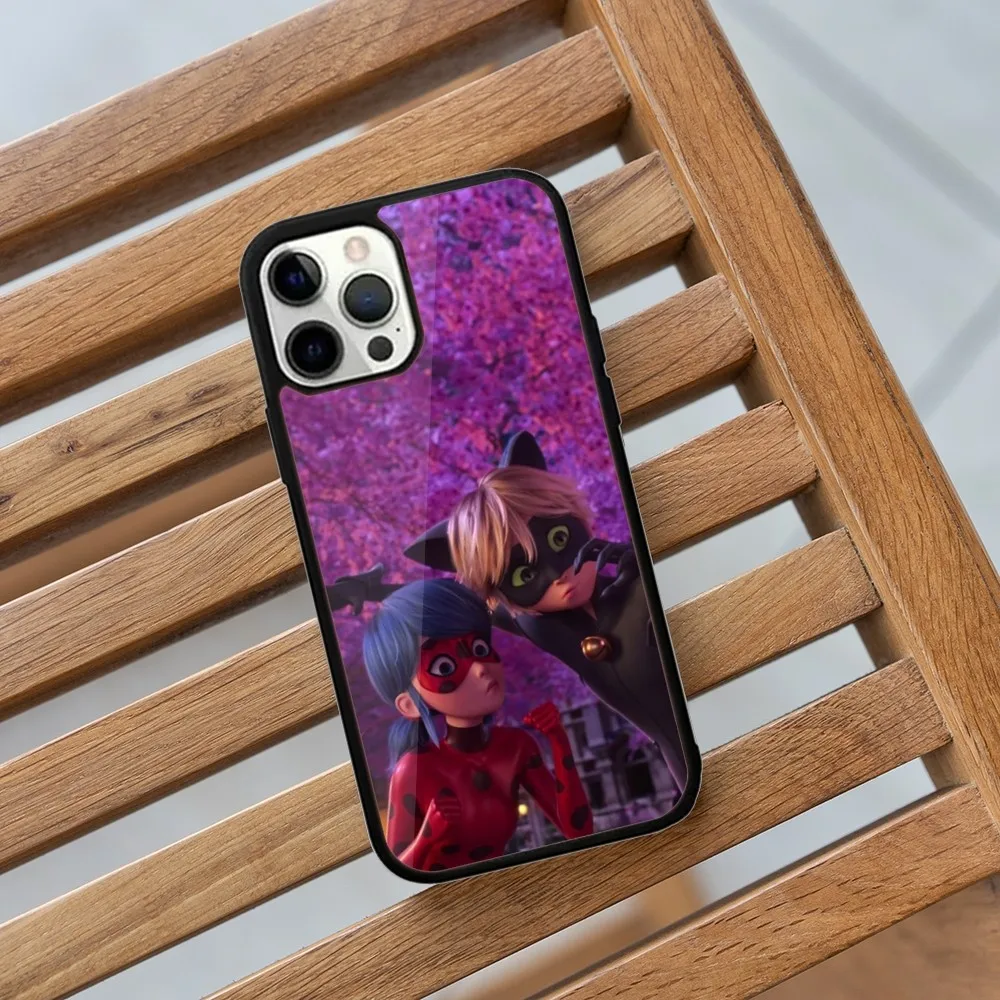 Cat Noir Couple Phone Case For iPhone 16 15 14 13 12 11 Plus Pro Max Mini L-Ladybug Magsafe Magnetic Wireless Charging