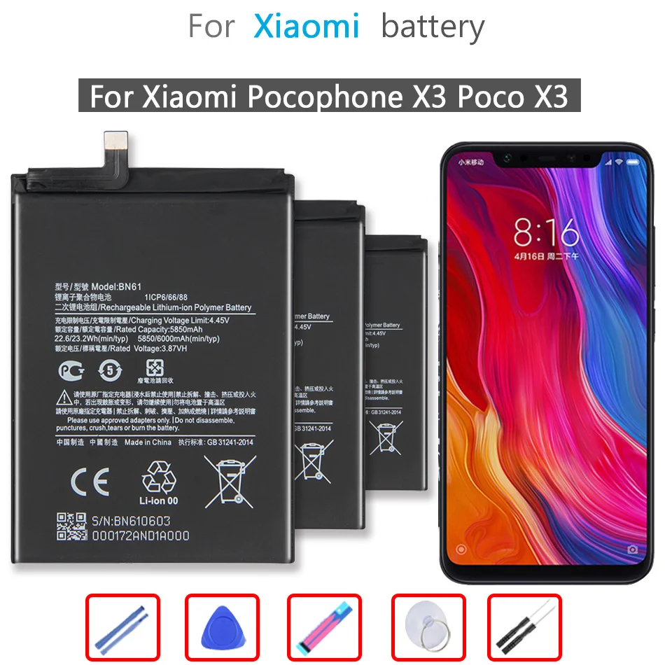 

Аккумулятор BN57 BN61 для Xiaomi Pocophone X3/X3Poco X3 Pro мобильный телефон