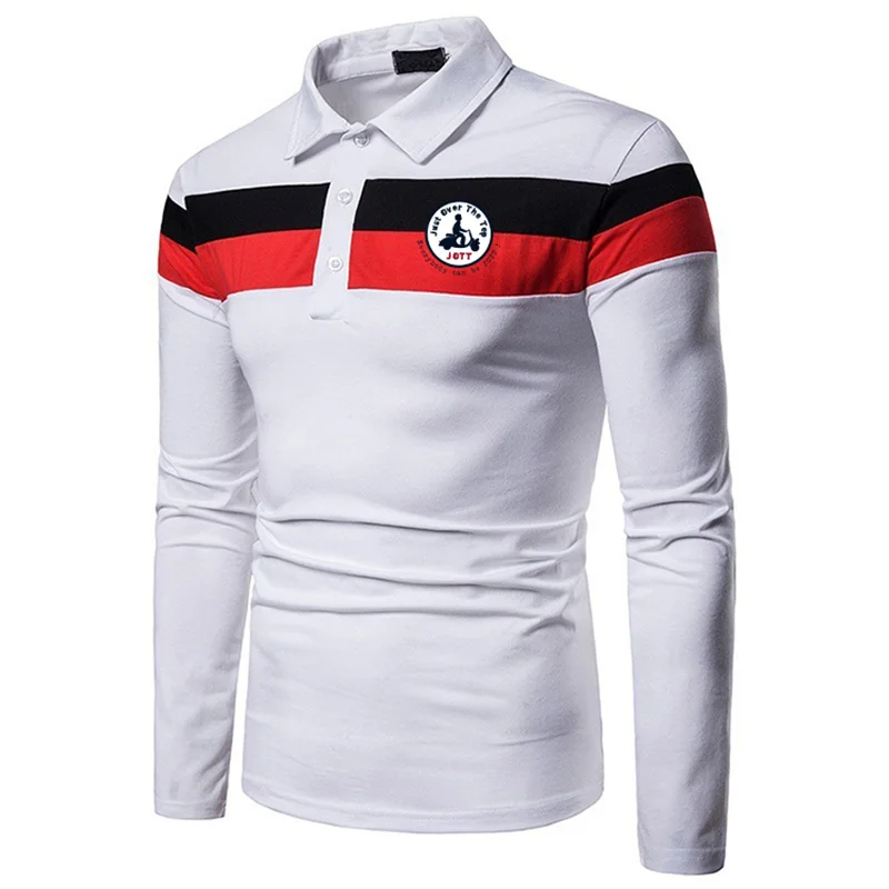 

JOTT Pure Cotton Men's Polo Shirt Casual Solid Color Slim Fit Men's Polos New Long Sleeve Spring Fashion Men's Clothing