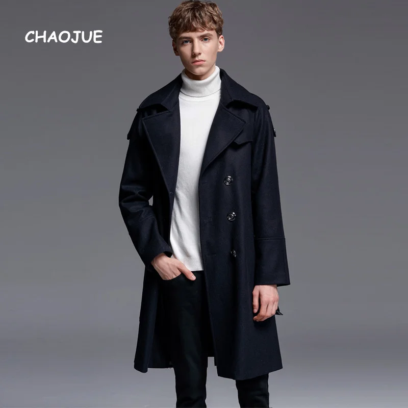 

Brand Causal Fashion 70% Wool Coat Mens British Style Fall/Winter Double Breasted Woolen Clothing Male Business Overcoat