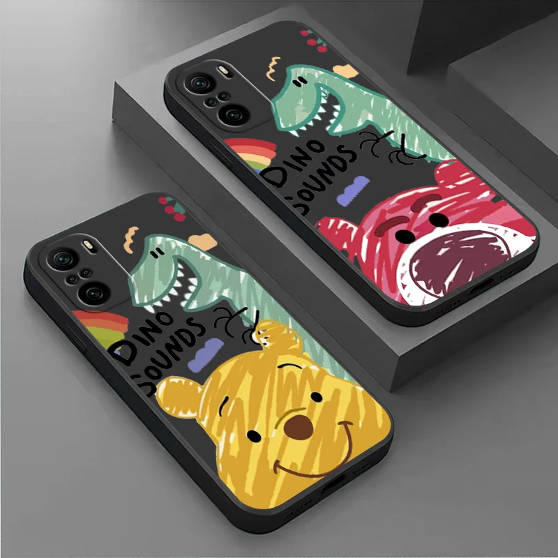 

Winnie the Pooh Bear Disney Phone Case For Xiaomi Redmi Note 11E 11S 11 11T 10 10S 9 9T 9S 8 8T 7 Pro Plus 5G Black Cover