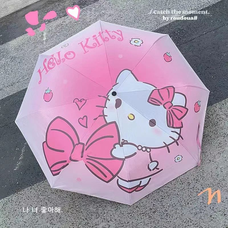 

Kawaii Kuromi Cinnamoroll Melody Sun Umbrella Sunny and Rainy Dual-use Sunscreen Umbrella Folding Automatic Korean Version Cute