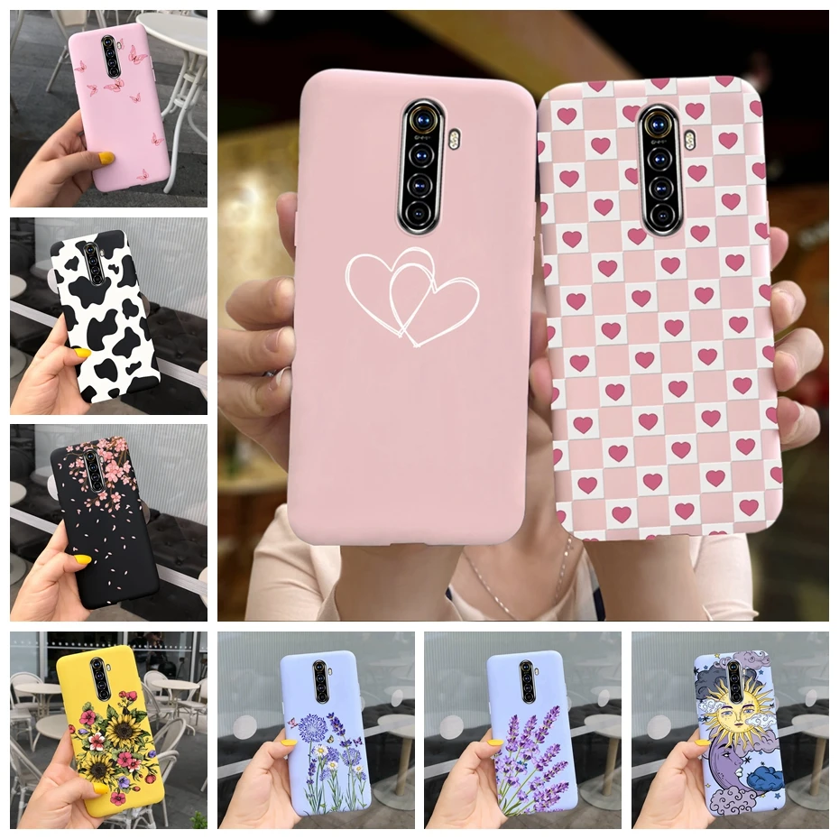 Милый силиконовый чехол для OPPO Realme X2 Pro XT с цветочным принтом мягкий телефона из