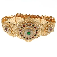 moroccan wedding metal belt luxury crystal flower waist chain bridal wedding gift algerian women body jewelry