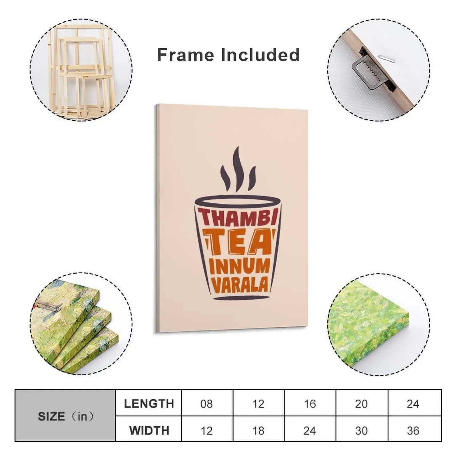 Забавная Картина на холсте с надписью тамби чай