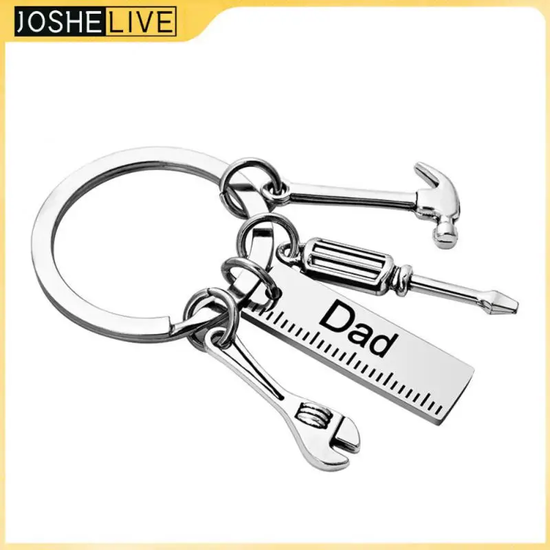 

Keychains For Men Daddy Car Bag KeyRing Combination Tool Portable Mini Utility Pocket Clasp Ruler Hammer Wrench Plier Shove Tool