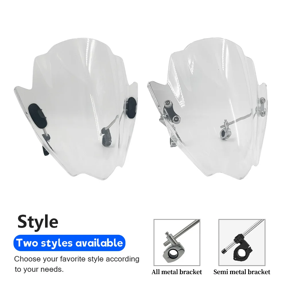 Фото Для Yamaha XSR125 XSR250 300 900: Новый универсальный регулируемый ветровой дефлектор-козырек, комплект для руля с диаметром трубок 22,25,28 мм. №4