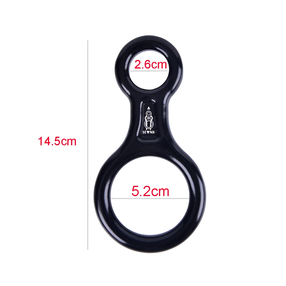 

Black 35KN 8 Rappel Rock Climbing Alloy Gear Rescue Belay Descender For Camping Hiking Travel