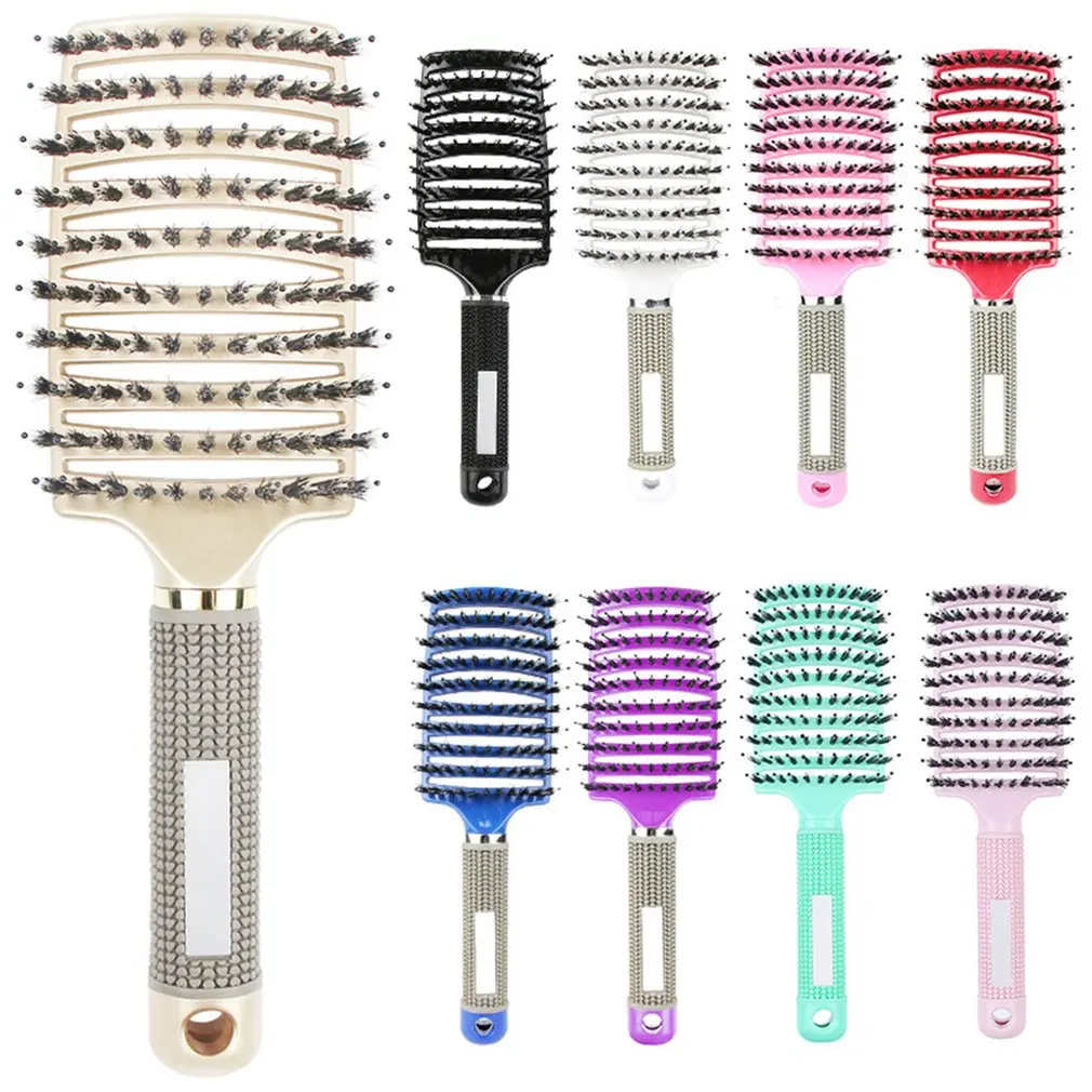 

Hair Brush Scalp Massage Comb Bristle Nylon Hairbrush Wet Curly Detangle Hair Brush for Salon Hairdressing Styling Tools
