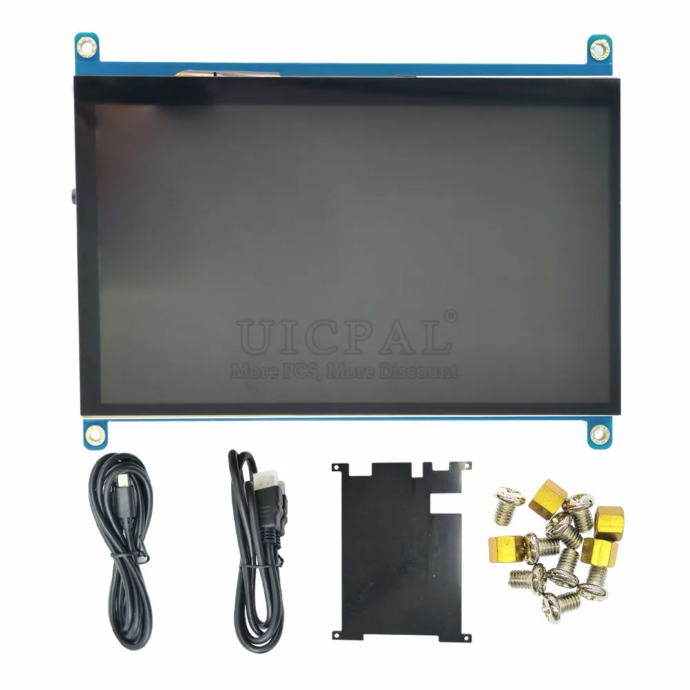 

7-дюймовый сенсорный ЖК-дисплей IPS 1024*600 для Raspberry Pi 4B 3B, емкостный сенсорный ЖК-дисплей для Jatson Nano VGA HDMI