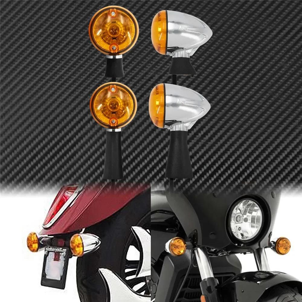 

Мотоциклетный передний и задний указатель поворота, чехол, индикаторная лампа, янтарная металлическая лампа для Indian Scout, шестидесят BOBBER 2015-2020 2021 2022