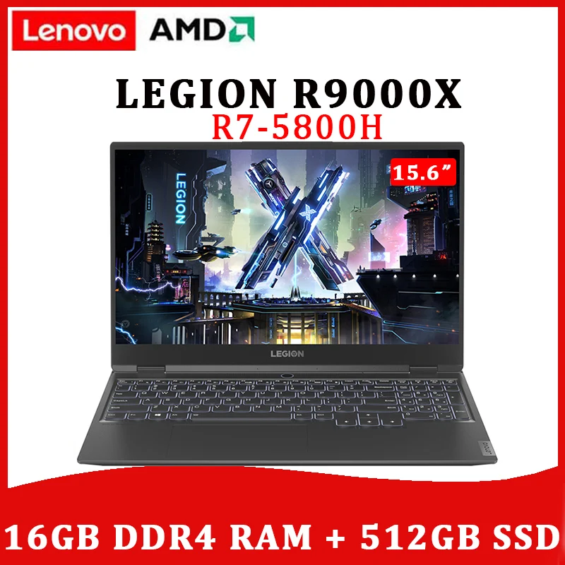 Lenovo laptop LEGION E-sports R9000X Gaming 15.6 inch R7-5800H 16GB RAM 512G SSD GeForce RTX 3060 backlit metal NoteBook