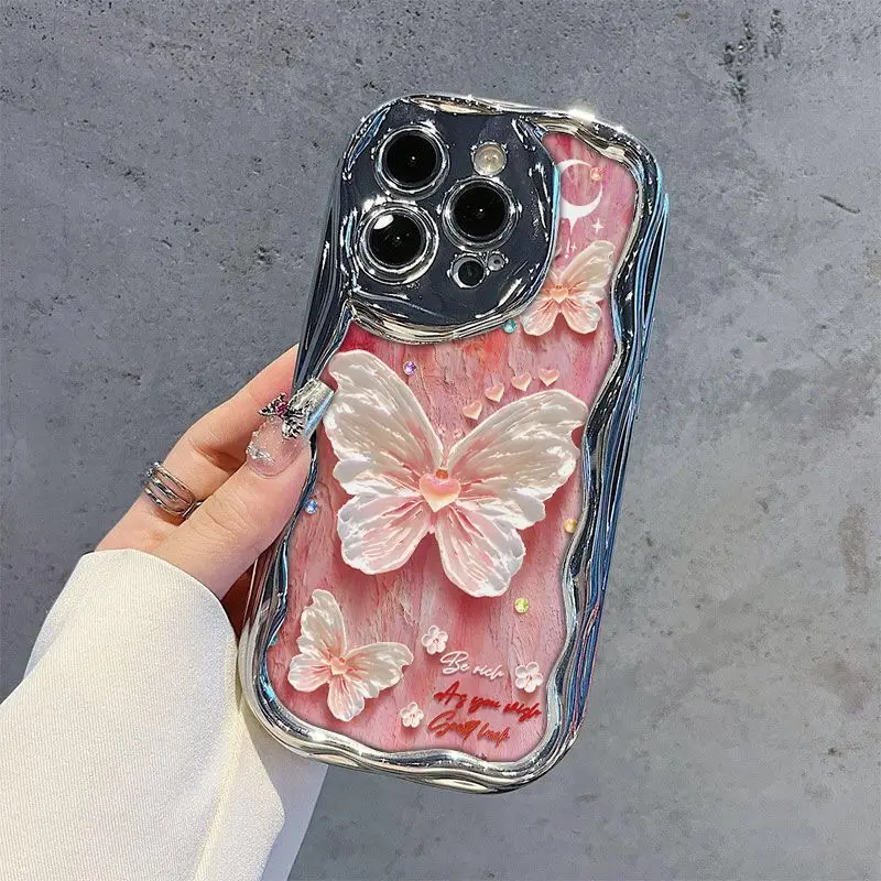 Чехол для телефона с белой бабочкой iPhone 14 Pro Max 15 11 12 13 XR 8 7 Plus X XS SE 2020 2022 мягкий