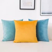 j solid color velvet cushion cover candy color throw pillow case for sofa car home decorative pillowcase pillow cover decoration