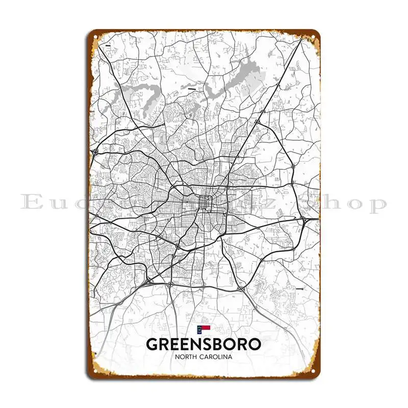 

Greensboro Nc Metal Sign Poster Create Decoration Funny Print Classic Tin Sign Poster