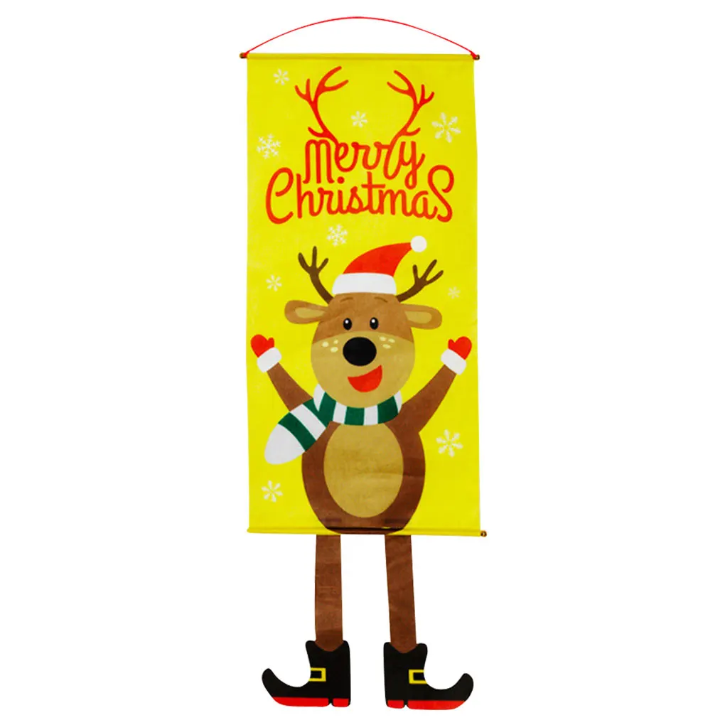 

New Hot Merry Christmas Porch Door Banner Hanging Ornament Christmas Decor For Home Xmas Navidad 2021 Happy New Year Decoration