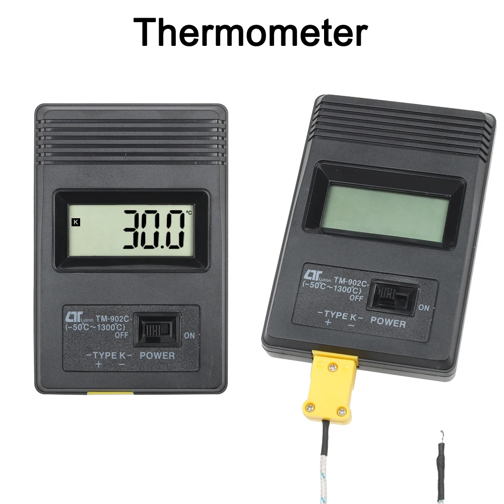 

TM-902C Household Digital Temperature Controller Sensor Thermometer Single Input K Type Thermocouple Probe Detector 0-1300