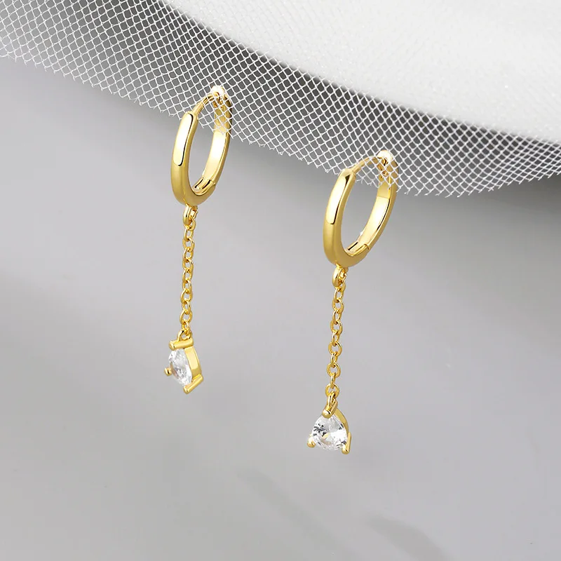 Позолоченные серьги-кольца с кристаллами и каплями воды для женщин девочек