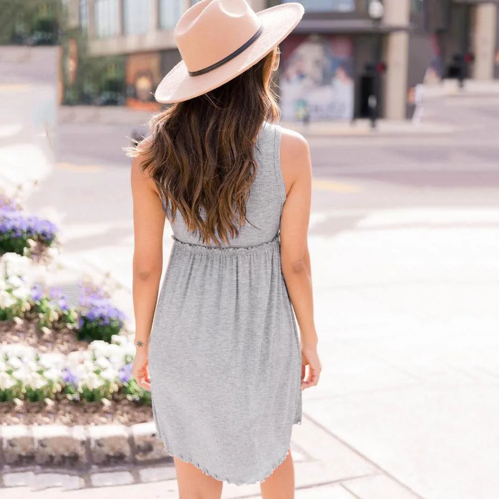 Женские Летние Повседневные платья в стиле пэчворк без рукавов модный Свободный
