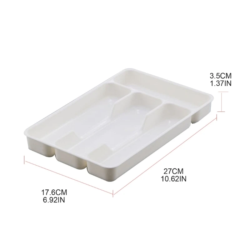 

2Pcs Cutlery Organizer Kitchen Drawer Organizer Separation Finishing Storage Box Spoon Knife Fork Eco-Friendly PP Tray