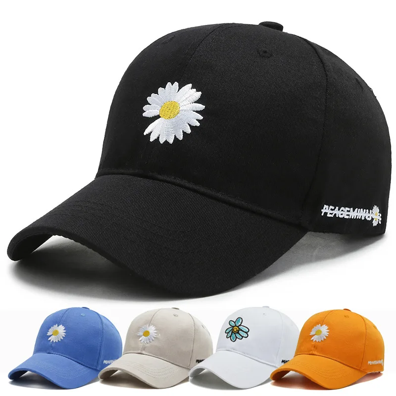 

2022 Black Baseball Cap Men And Women Rebound Embroidered Daisy Cat High Quality Summer Sun Hat gorras hombre Female Casual Hat