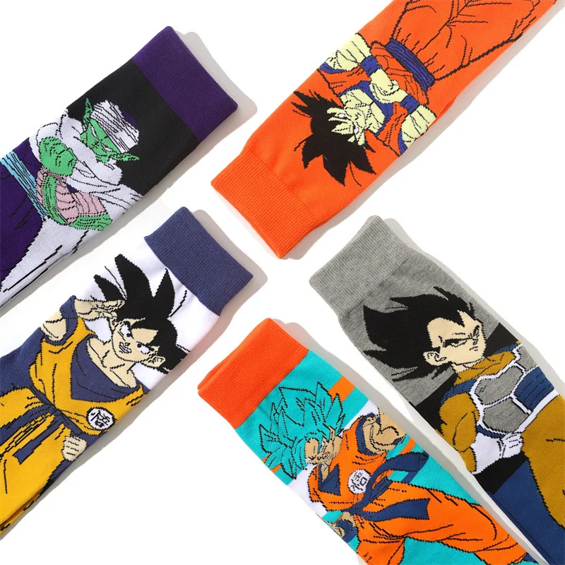

New seven dragon ball anime around the long tube tide socks in the cotton socks Sun Wukong Vegeta anime skateboard socks