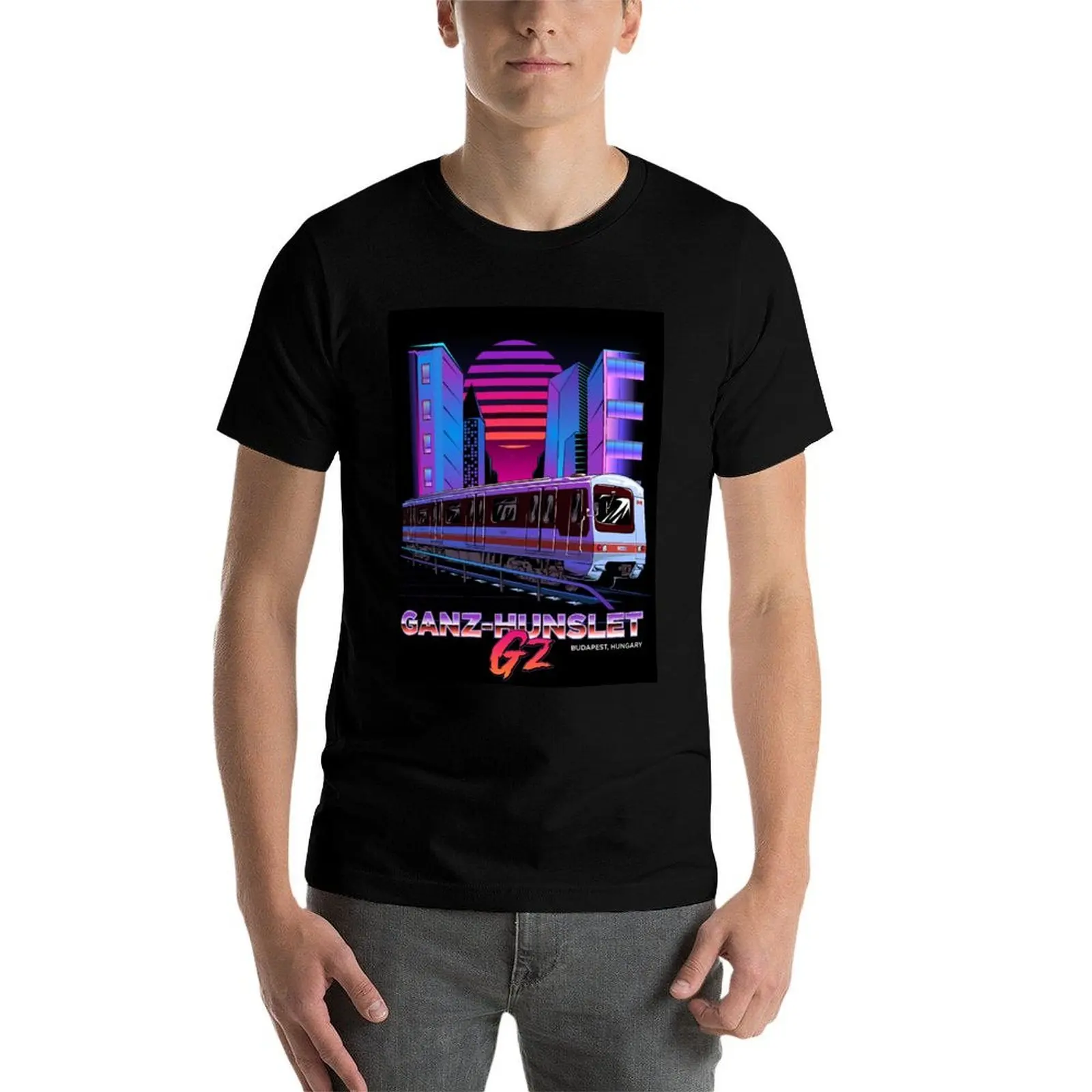 Фото Футболка Ganz-Hunslet G2 в стиле Vaporwave, базовая повседневная одежда, топ с короткими рукавами №4