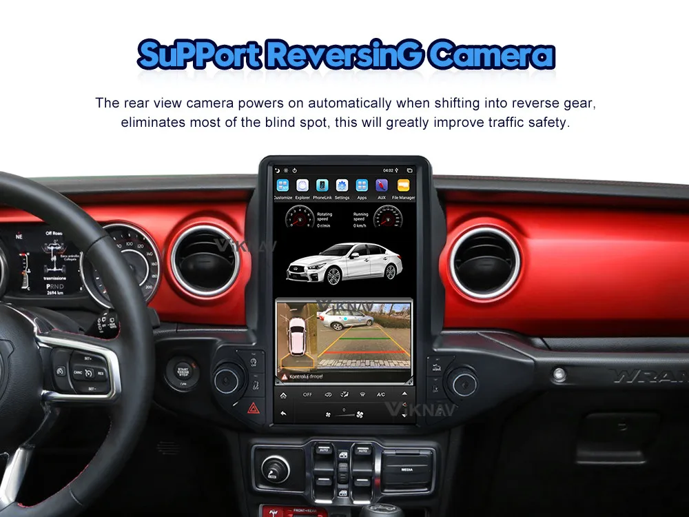 Автомагнитола 2DIN 13 6 дюйма Android с экраном для Jeep Wrangler 2018-2021 GPS-навигацией DVD