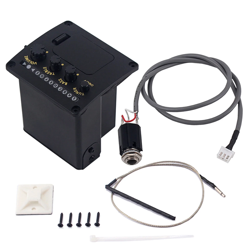 

Classical Guitar EQ Plastic Professional 2 Bands Control Battery Powered Pickup Components Accessories with Tuner