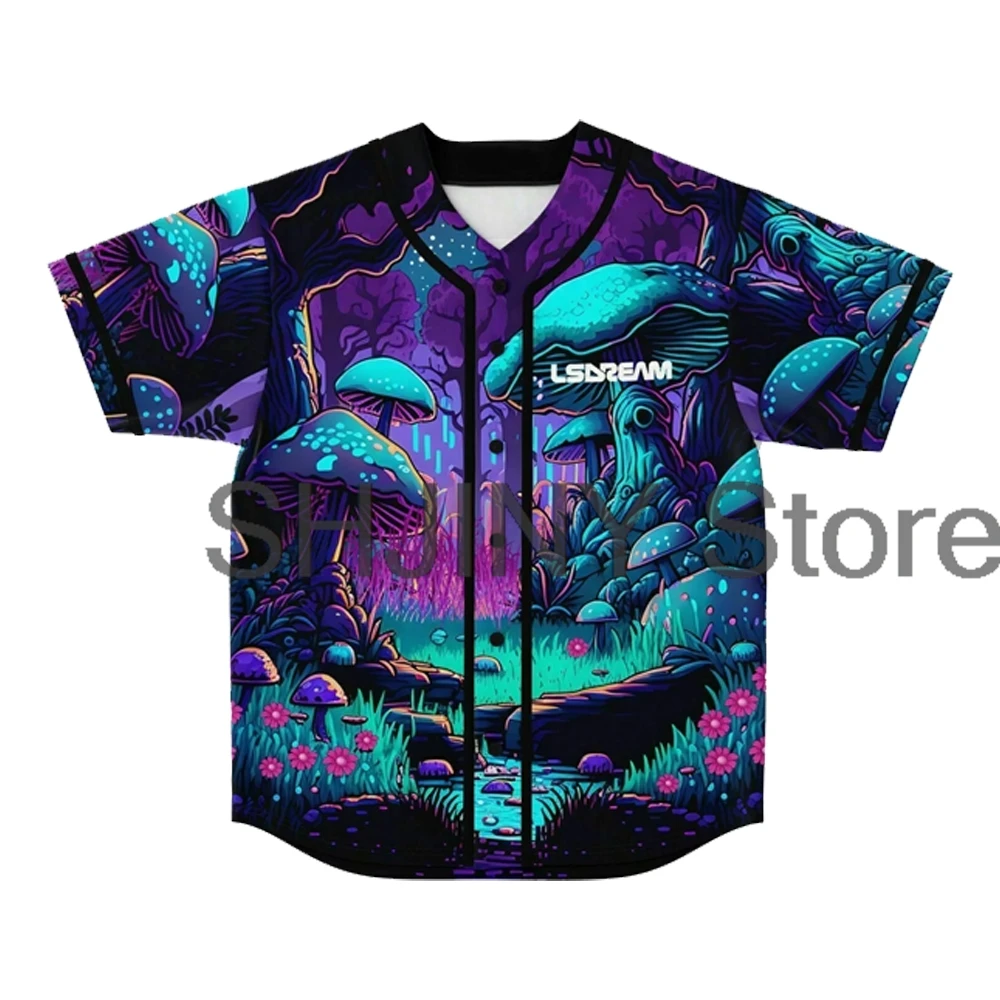 Майка Lsdream бейсбольная куртка рубашки футболка унисекс с коротким рукавом